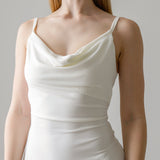 Eden Drape Mini Dress with Built-in-bra in Recycled ITY