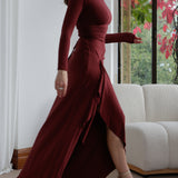 Venus Long Sleeve Dress in Bamboo